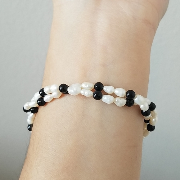 Twisting Seed Pearl Necklace and Bracelet - Picture 3 of 5